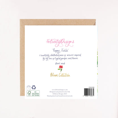 Poppy Fields Foil Greetings Card