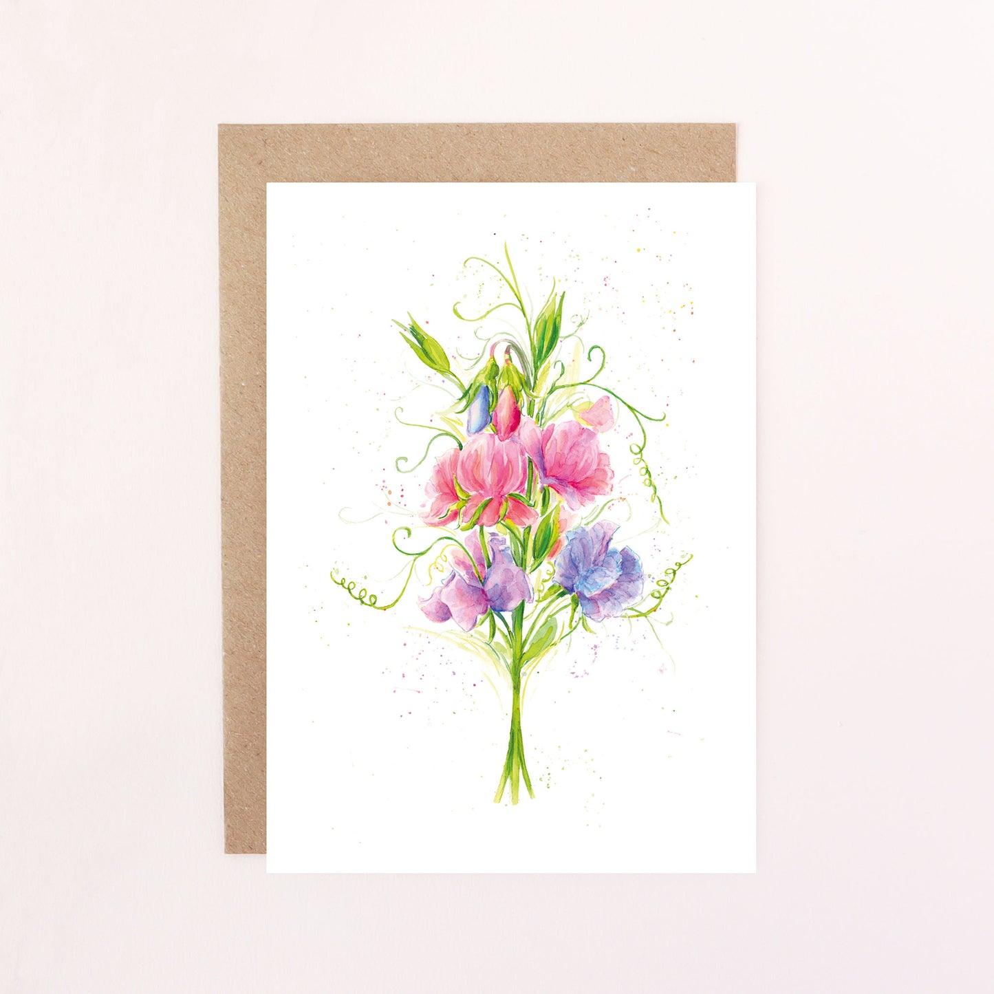 Sweet Pea Greetings Card