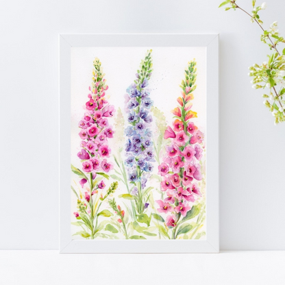 "Foxgloves In Bloom" Giclee Fine Art Print